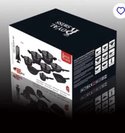 Royal Swiss® - Set Lot 33-delige - Pannenset Inductie - Steengoeden - Afneembare Handgreep - Glazen Deksel - Geschikt Voor Oven - PFAS-vrij + Keukengerei -Le Creuset Winkel 1133x1200