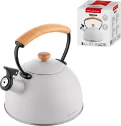 Florina Natura Line Fluitketel RVS Mat Grijs 2.3 Liter - Geschikt Voor Alle Warmtebronnen - Scandinavische Stijl - Massief Houten Handvat -Le Creuset Winkel 1158x1200 1