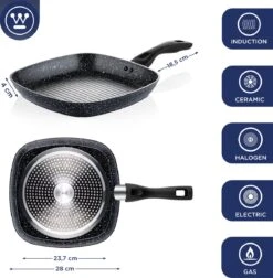 Westinghouse Grillpan - Ø 28 Cm - Zwart Marmer - Geschikt Voor Alle Warmtebronnen Inclusief Inductie - Steakpan Met Antiaanbaklaag- Aluminium 10 Westinghouse Grillpan - Ø 28 Cm - Zwart Marmer - Geschikt Voor Alle Warmtebronnen Inclusief Inductie - Steakpan Met Antiaanbaklaag- Aluminium -Le Creuset Winkel 1176x1200 5