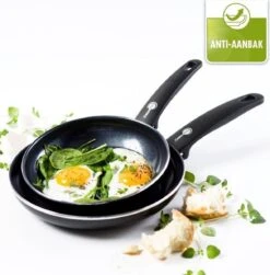 GreenPan Cambridge Koekenpannenset Ø 24cm + Ø 28cm - Zwart - Inductie - PFAS-vrij -Le Creuset Winkel 1179x1200