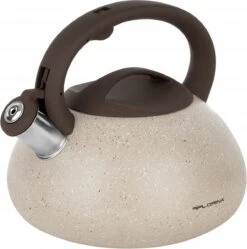 Florina Lava Fluitketel RVS Met Steen Coating 2,5L Voor Alle Warmtebronnen - Waterketel - Waterkoker - Cool Touch Handvat - Bruin / Beige -Le Creuset Winkel 1190x1200 12