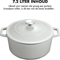 MOA Gietijzeren Braadpan - Inhoud 7,2 Liter - 30CM - Rond - Alle Warmtebronnen - Ook Voor Inductie - Gewicht 7,3 Kg - Wit - C30W -Le Creuset Winkel 1192x1200 13