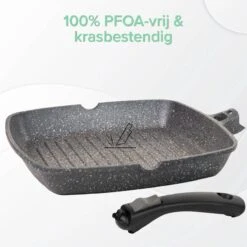 Coninx Grillpan 28CM - Steakpan - Afneembare Handgreep - PFAS-vrij - Grijs -Le Creuset Winkel 1198x1200 25