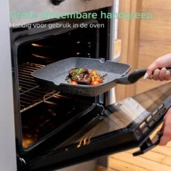 Coninx Grillpan 28CM - Steakpan - Afneembare Handgreep - PFAS-vrij - Grijs -Le Creuset Winkel 1198x1200 26