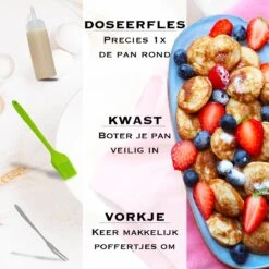 IRONO Poffertjespan Set - Incl. Doseerfles, Kwast En Vork - Poffertjespan Inductie En Electrisch - Poffertjesmaker 19 Poffertjes - Poffertjes Maken - Spuitfles - Cadeau Voor Mannen En Vrouwen -Le Creuset Winkel 1199x1200 2