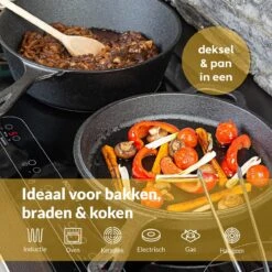 Chefarone Gietijzeren Pan - 2-in-1 Braadpan Inclusief Deksel - Geschikt Voor Alle Warmtebronnen -Le Creuset Winkel 1199x1200 5