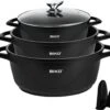 BIKO - Smile Pannen 8 Delige Pannenset - Braadpan - Zwart -Le Creuset Winkel 1200x1025