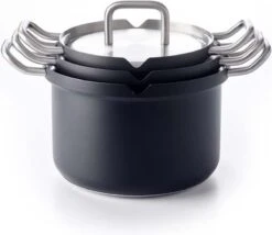 BK Q-linair Master Black Kookpannenset - 4-delig - Veilig Afgietsysteem - Inductie -Le Creuset Winkel 1200x1042