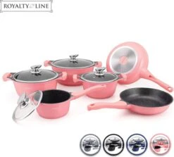 Royalty Line 10-delige Pannenset-- RVS - Gietijzer- Roze -Le Creuset Winkel 1200x1081