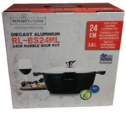 Royalty Line - Marble Soep/braadpan - Met Glazen Deksel Zwart - 24 CM. RL-BS24ML -Le Creuset Winkel 1200x1086 2