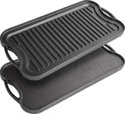 Nuovva Dubbelzijdig Gietijzeren Grillplaat - 50cm X 26cm