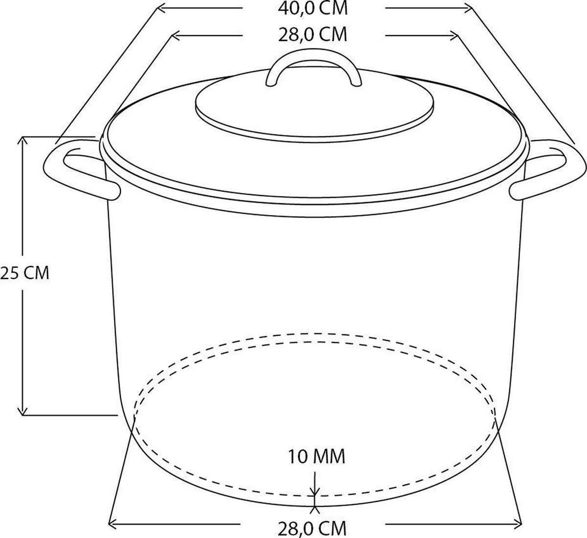 RVS Soeppan Met Glazen Deksel - 15 Liter - Vaatwasserbestendig 4 RVS Soeppan Met Glazen Deksel - 15 Liter - Vaatwasserbestendig - Afbeelding 2