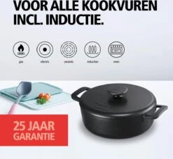 BRABANTIA THE DUTCH Gietijzeren Braadpan - Ø 28cm - MAT Zwart - Inductie -Le Creuset Winkel 1200x1107
