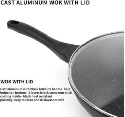 Royal Swiss WK30 - Wokpan - Ø 30 Cm - Marmeren Coating - Inductie - Met Glazen Deksel - PFAS-vrijs - Zwart -Le Creuset Winkel 1200x1129 1