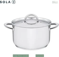 Sola Pannenset Blizz - 4 Delig - Ø Cm - Zilver - RVS - Sandwichbodem -Le Creuset Winkel 1200x1160