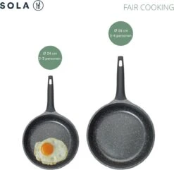 Sola Koekenpan Fair Cooking - Ø 28 Cm - Zwart/wit - Aluminium - Antiaanbaklaag -Le Creuset Winkel 1200x1171 2