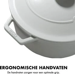 MOA Gietijzeren Braadpan - Inhoud 7,2 Liter - 30CM - Rond - Alle Warmtebronnen - Ook Voor Inductie - Gewicht 7,3 Kg - Wit - C30W -Le Creuset Winkel 1200x1181 10