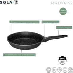 Sola - Fair Cooking Zwart/wit Greblon Anti Aanbaklaag -Le Creuset Winkel 1200x1184