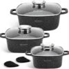 Edënbërg Stonetec Line - 8-delige Luxe Pannenset Van Gesmeed Aluminium - Zwart -Le Creuset Winkel 1200x1185