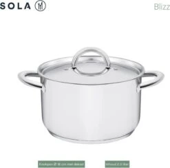 Sola Pannenset Blizz - 4 Delig - Ø Cm - Zilver - RVS - Sandwichbodem -Le Creuset Winkel 1200x1187 1