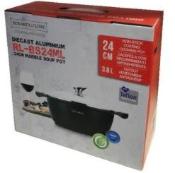 Royalty Line - Marble Soep/braadpan - Met Glazen Deksel Zwart - 24 CM. RL-BS24ML -Le Creuset Winkel 1200x1190 1