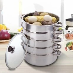 Service96 - Stoompan - 5 Lagen - Roestvrij Staal - Dikke Stoompan - Soeppan - Universele Kookpotten - Voor Inductiekookplaat, Gasfornuis - Kookgerei -Le Creuset Winkel 1200x1198 33