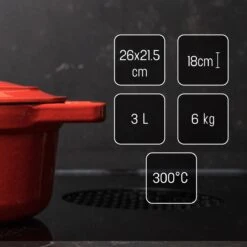 Daumonet Bocuse Rouge Gietijzeren Braadpan - Sudderpan Kersen Rood - Ovaal - Ø 29 Cm - 3 Liter - PFAS & PFOA Vrij - Emaille - Geschikt Voor Alle Warmtebronnen - Elektrisch - Gas - Halogeen - Inductie - Keramisch - Vaatwasserbestendig -Le Creuset Winkel 1200x1199 19