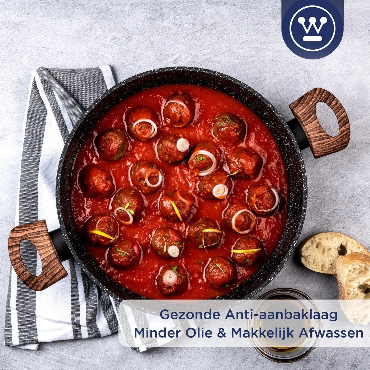 Westinghouse Hapjespan Inductie - Ø 28 Cm - Zwart Marmer Wood - Speciale Editie - Met Deksel - Geschikt Voor Alle Warmtebronnen 10 Westinghouse Hapjespan Inductie - Ø 28 Cm - Zwart Marmer Wood - Speciale Editie - Met Deksel - Geschikt Voor Alle Warmtebronnen - Afbeelding 8