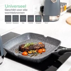 Coninx Grillpan 28CM - Steakpan - Afneembare Handgreep - PFAS-vrij - Grijs -Le Creuset Winkel 1200x1200 1258