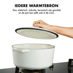 MOA Gietijzeren Braadpan - Inhoud 5,7 Liter - 26CM - Rond - Alle Warmtebronnen - Ook Voor Inductie - Gewicht 5,8 Kg - Wit - C26W -Le Creuset Winkel 1200x1200 1322