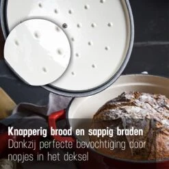 Daumonet Carême Rouge Gietijzeren Braadpan - Sudderpan Kersen Rood - Rond - Ø26 Cm - 4,4 Liter - PFAS & PFOA Vrij - Emaille - Geschikt Voor Alle Warmtebronnen - Elektrisch - Gas - Halogeen - Inductie - Keramisch - Vaatwasserbestendig -Le Creuset Winkel 1200x1200 1387