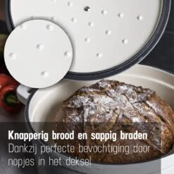 Daumonet Carême Blanc Gietijzeren Braadpan - Sudderpan Wit - Rond - Ø 26 Cm - 4,4 Liter - 100% PFAS & PFOA Vrij - Emaille - Geschikt Voor Alle Warmtebronnen - Elektrisch - Gas - Halogeen - Inductie - Keramisch - Vaatwasserbestendig -Le Creuset Winkel 1200x1200 1445