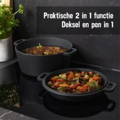 Daumonet Ducasse Gietijzeren Double Use Braadpan - Combi Sudderpan Zwart - 2-in-1 Bak- En Braadpan - PFAS & PFOA Vrij - Rond - Ø 26 Cm - 4,4 Liter - Emaille - Alle Warmtebronnen - Elektrisch - Gas - Halogeen - Inductie - Keramisch 14 Daumonet Ducasse Gietijzeren Double Use Braadpan - Combi Sudderpan Zwart - 2-in-1 Bak- En Braadpan - PFAS & PFOA Vrij - Rond - Ø 26 Cm - 4,4 Liter - Emaille - Alle Warmtebronnen - Elektrisch - Gas - Halogeen - Inductie - Keramisch -Le Creuset Winkel 1200x1200 1473