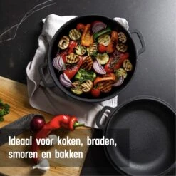 Daumonet Ducasse Gietijzeren Double Use Braadpan - Combi Sudderpan Zwart - 2-in-1 Bak- En Braadpan - PFAS & PFOA Vrij - Rond - Ø 26 Cm - 4,4 Liter - Emaille - Alle Warmtebronnen - Elektrisch - Gas - Halogeen - Inductie - Keramisch 15 Daumonet Ducasse Gietijzeren Double Use Braadpan - Combi Sudderpan Zwart - 2-in-1 Bak- En Braadpan - PFAS & PFOA Vrij - Rond - Ø 26 Cm - 4,4 Liter - Emaille - Alle Warmtebronnen - Elektrisch - Gas - Halogeen - Inductie - Keramisch -Le Creuset Winkel 1200x1200 1474