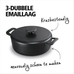 Brabantia The Dutch Braadpan - Matt Black - 28 Cm - Gietijzer -Le Creuset Winkel 1200x1200 192