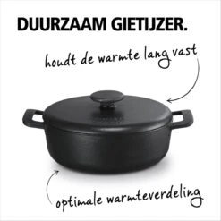 Brabantia The Dutch Braadpan - Matt Black - 28 Cm - Gietijzer -Le Creuset Winkel 1200x1200 193