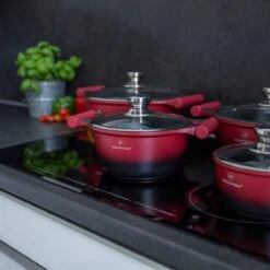 Herenthal Pannenset Inductie - Luxe 10-delige Koekenpan Inductie - Voor Alle Warmtebronnen - Pannen Met Glazen Deksels En Koudgrepen - Rood / Zwart- 6 Pannen -Le Creuset Winkel 1200x1200 198