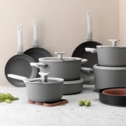 BergHOFF Leo Hapjespan Stone - 28 Cm - Met Glazen Deksel -Le Creuset Winkel 1200x1200 277