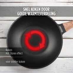 Rosmarino Black Line - Wokpan - Ø30cm - 100% PFAS & PFOA Vrij - Gegoten Aluminium - Non-stick Minerale Coating - Ergonomische Handgreep - Geschikt Voor Alle Warmtebronnen & Vaatwasser -Le Creuset Winkel 1200x1200 350