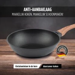 Rosmarino Black Line - Wokpan - Ø30cm - 100% PFAS & PFOA Vrij - Gegoten Aluminium - Non-stick Minerale Coating - Ergonomische Handgreep - Geschikt Voor Alle Warmtebronnen & Vaatwasser -Le Creuset Winkel 1200x1200 356