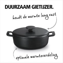 BRABANTIA THE DUTCH Gietijzeren Braadpan - Ø 28cm - MAT Zwart - Inductie -Le Creuset Winkel 1200x1200 37