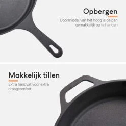 Ocina Gietijzeren Pan – ø30,5cm - Skillet - Koekenpan – Hapjespan – Koekenpan Inductie – Koekenpannenset - Gietijzeren Pan Bbq - Gietijzer -Le Creuset Winkel 1200x1200 390