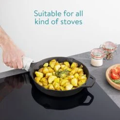 Navaris Gietijzeren Koekenpan - Braadpan Van Gietijzer - Ronde Skillet - Geschikt Voor Alle Warmtebronnen - Ø 25 Cm - Ovenbestendig Tot 260?graden -Le Creuset Winkel 1200x1200 478