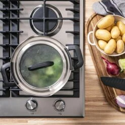 BK Flow Cool Black Glas Kookpannenset - 4-delig - Zwart - Glazen Deksel - Veilig Afgietsysteem - Inductie -Le Creuset Winkel 1200x1200 48