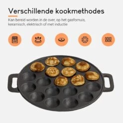 Ocina Poffertjespan– 19 Poffertjes – Poffertjesmaker – Poffertjespan Inductie – Poffertjespan Electrisch – Gietijzeren Pan – Inclusief Warmtebestendige Handvaten– Gratis Receptenboek -Le Creuset Winkel 1200x1200 835