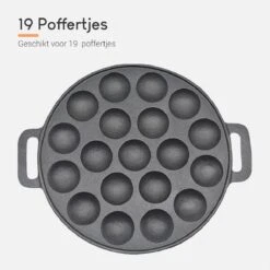 Ocina Poffertjespan– 19 Poffertjes – Poffertjesmaker – Poffertjespan Inductie – Poffertjespan Electrisch – Gietijzeren Pan – Inclusief Warmtebestendige Handvaten– Gratis Receptenboek -Le Creuset Winkel 1200x1200 836