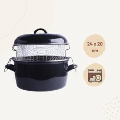 Orange85 Frituurpan - Zwart - Inductie - Emaille - Diameter 24 Cm - Met Draadmand - 3,5 Liter -Le Creuset Winkel 1200x1200 856