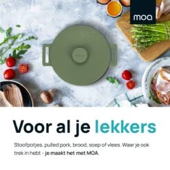 MOA Gietijzeren Braadpan - Inhoud 4,75 Liter - 26CM - Rond - Alle Warmtebronnen - Ook Voor Inductie - Gewicht 5,8 Kg - Olijfgroen - MC26OG -Le Creuset Winkel 1200x1200 919