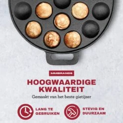 MM Brands Poffertjespan - Poffertjesmaker - Inductie / Oven / BBQ - Inclusief Handvat, Borstel En Vorken -Le Creuset Winkel 1200x1200 931