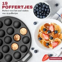 MM Brands Poffertjespan - Poffertjesmaker - Inductie / Oven / BBQ - Inclusief Handvat, Borstel En Vorken -Le Creuset Winkel 1200x1200 932